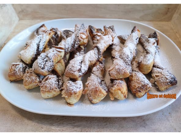 Flûtes chocolat, amandes, cannelle