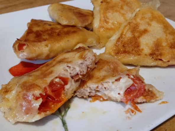 Samoussas faciles au thon, tomates et mozzarella