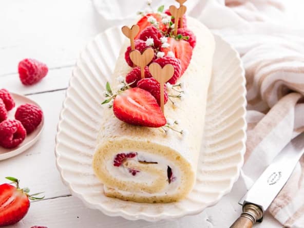 Gâteau roulé au skyr vanille
