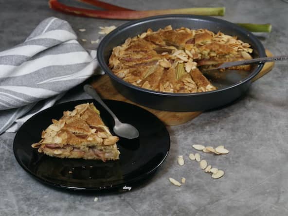 gâteau rhubarbe amandes
