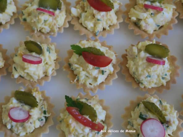 Tartelettes apéritives aux œufs mimosa au thon