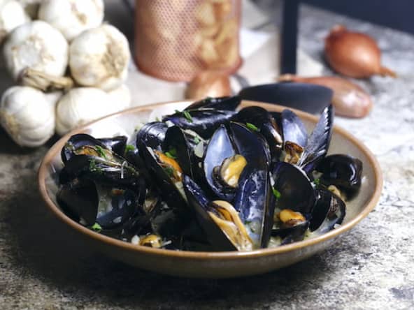 Moules marinières au muscat