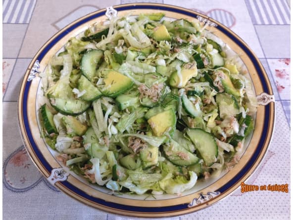 Salade de légumes verts au thon