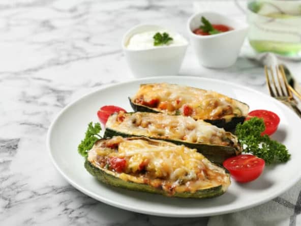 Courgettes farcies au thon et ricotta
