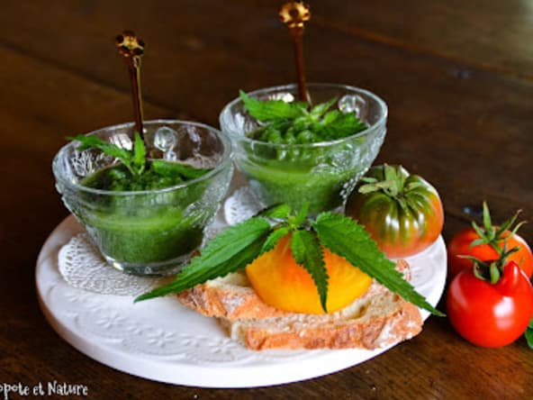 Gaspacho au concombre et aux orties