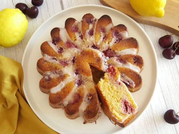 Moelleux au citron et framboise