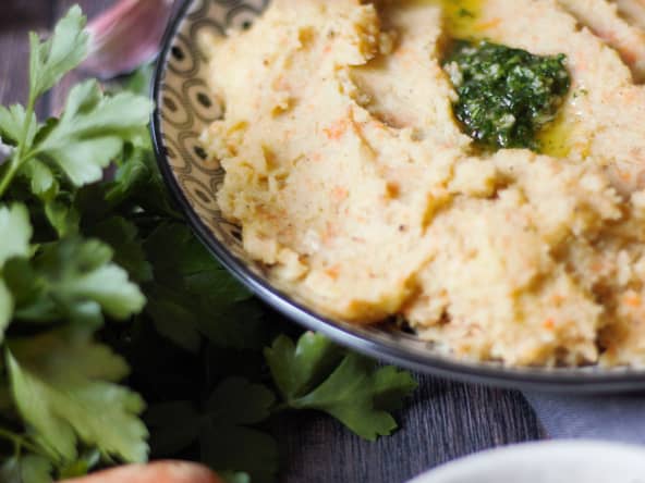 Purée de légumes et beurre persillade