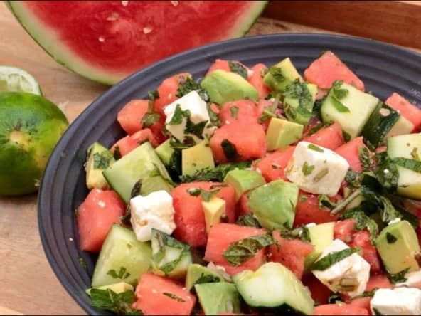 Salade de pastèque concombre avocat de Kate Middleton