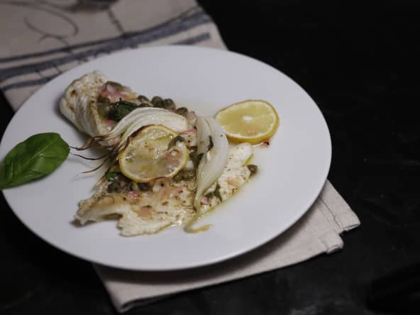 Filet de sole au four câpres et citron