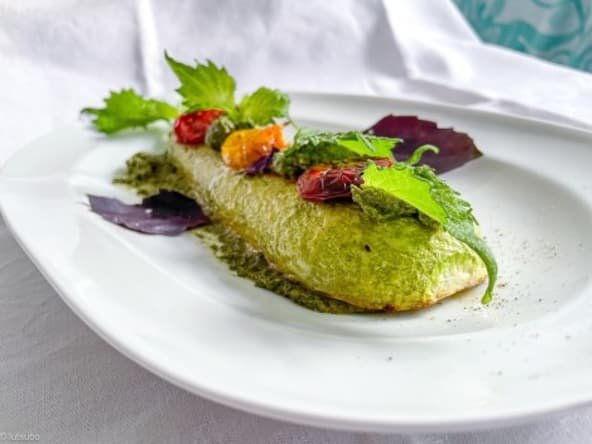 Courgette rôtie et pesto de shiso