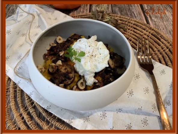 Purée de potimarron et œuf poché