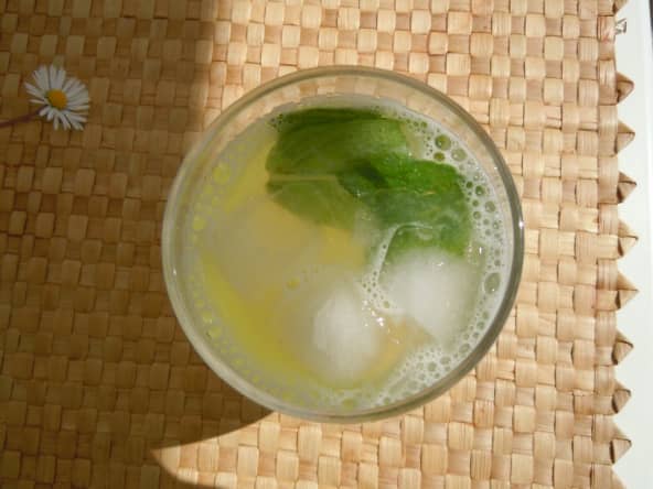 Eau de concombre, citron et menthe