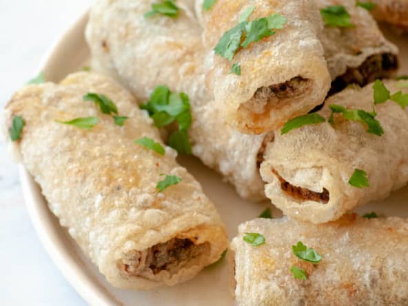 Nems bien croustillants au poulet et légumes