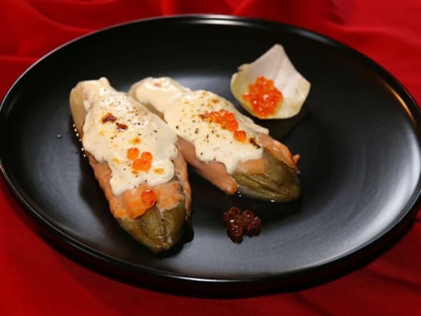 Endives gratinées au saumon et fromage mascarpone