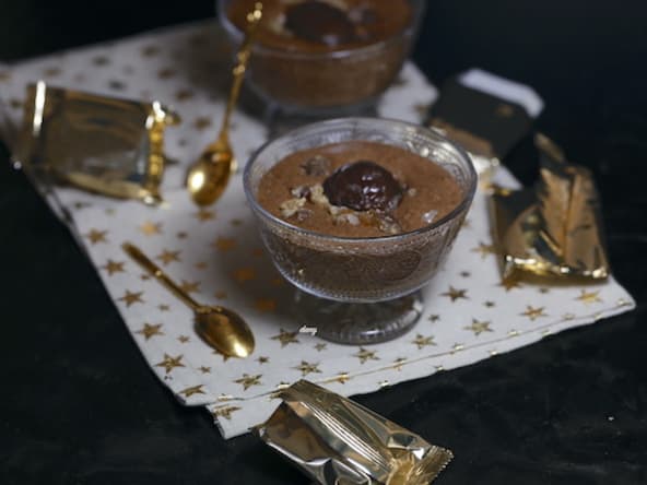 Mousse au chocolat et marrons glacés