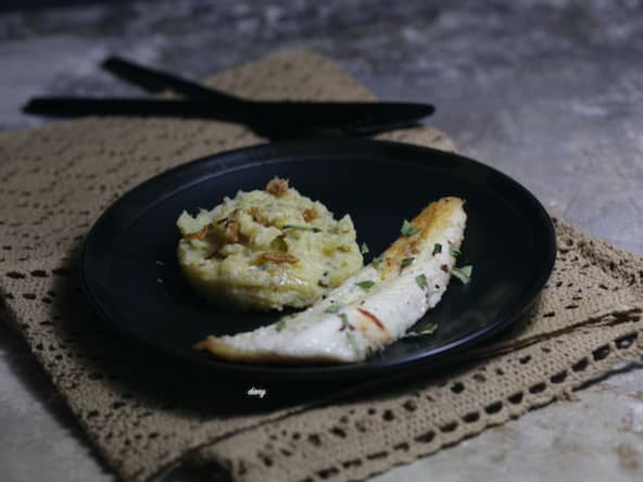Filets de vive poêlés, purée de panais à l'huile d'olive