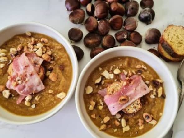 Velouté bien chaud aux légumes et aux marrons
