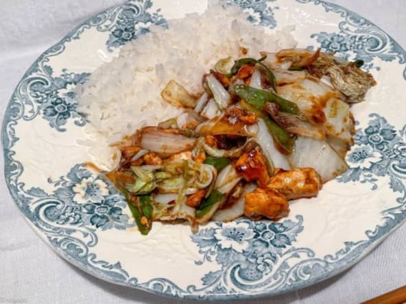 Chou chinois et tofu en sauce