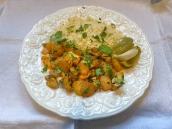 Wok de courge à la coriandre