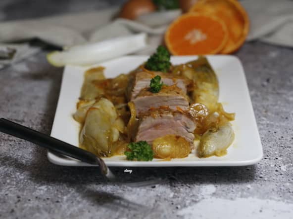 Filet mignon aux endives à l'orange