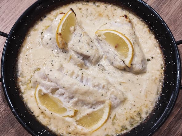 Cabillaud à la crème de parmesan et au citron