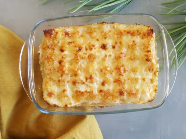 Gratin de ravioles au chou-fleur