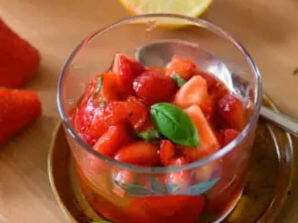 Salade de fraises au basilic d'Alain Ducasse