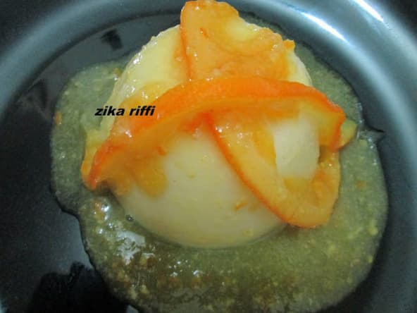 Flameri de semoule et sa marmelade d'oranges