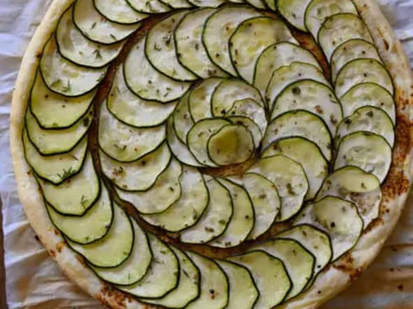 Tarte fine aux courgettes et moutarde