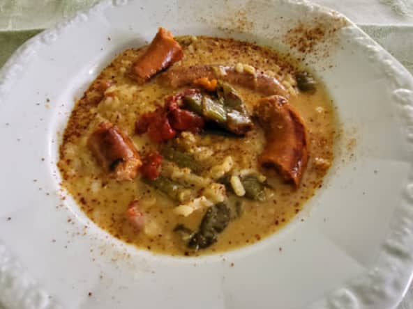 Risotto du Pays Basque à la Txistorra (saucisse basque)