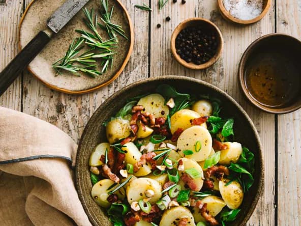 Salade de pommes de terre aux lardons