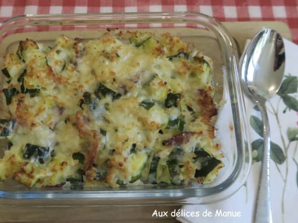 Gratin de courgettes au riz et brocciu