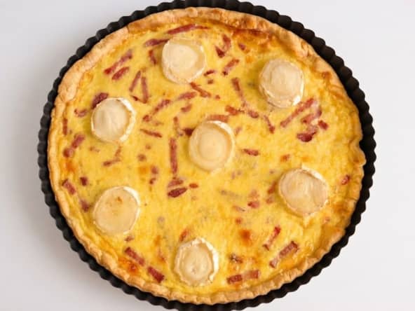 Tarte au fromage de chèvre et aux lardons