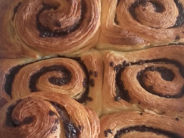Brioche feuilletée aux paillettes de chocolat
