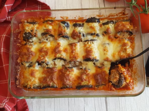 Roulés d’aubergine au boeuf