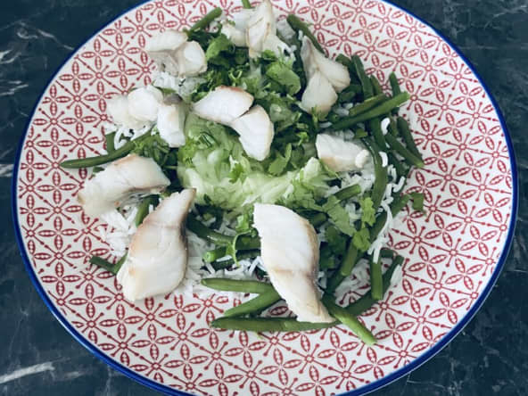 Salade de lieu noir à la laotienne "koy pa lao"