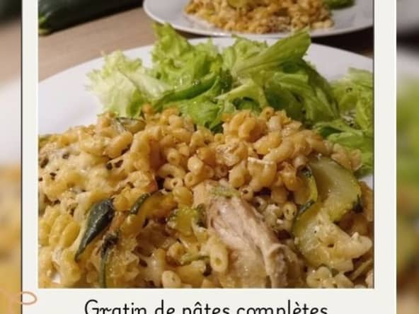 Gratin de pâtes, courgettes et poisson