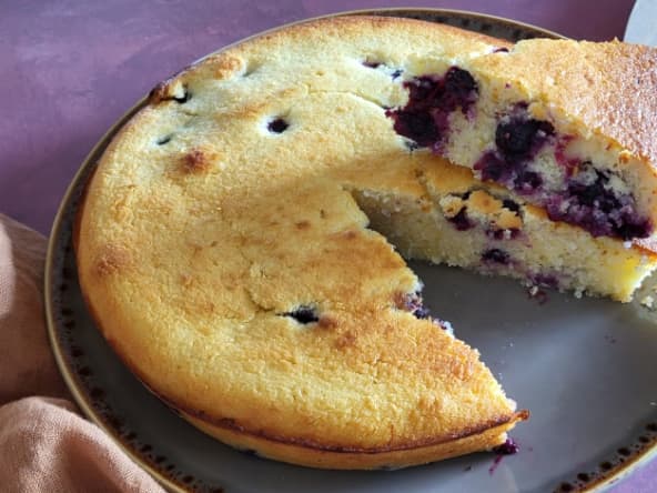 Cake coco, citron et myrtilles