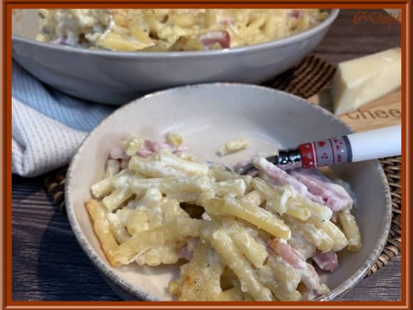 Gratin de pâtes au jambon de Cyril Lignac