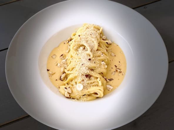 Spaghetti à la sauce courge butternut vegan et sans lactose