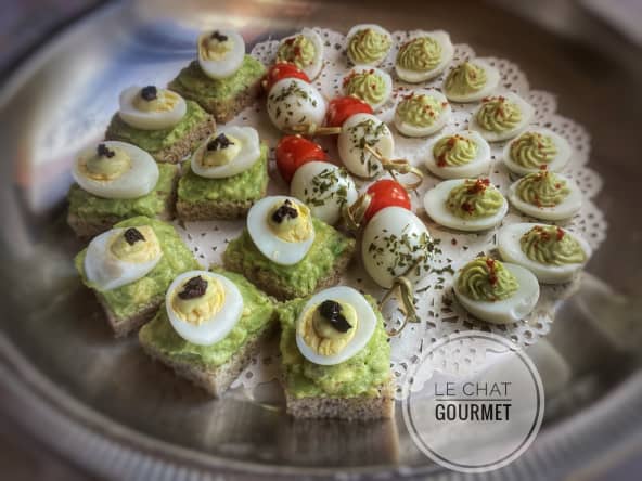 Œufs de caille mimosa à l’avocat