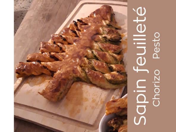 Sapin feuilleté Chorizo Pesto