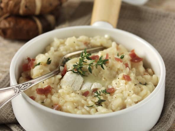 Risotto au Banon AOP, jambon cru et thym frais