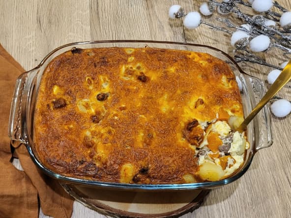 Gratin de gnocchis à la butternut et viande