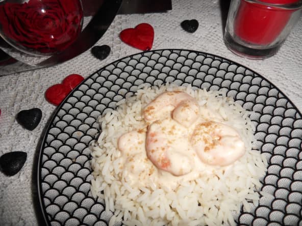 Crevettes en sauce sucrée salée pour repas en tête à tête