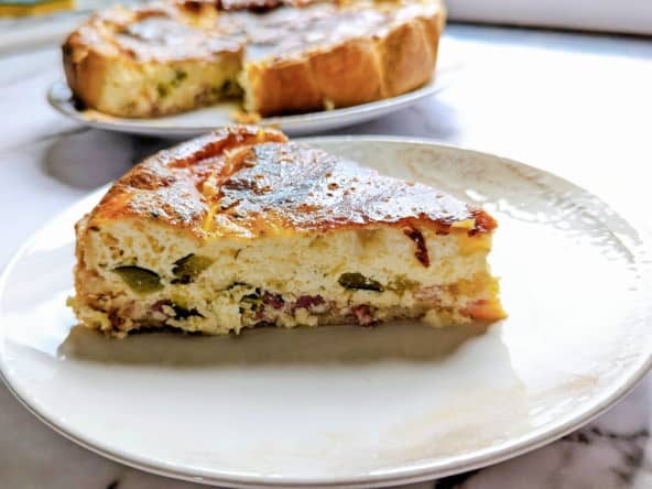 Tarte salée courgettes et lardons