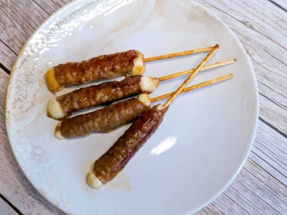 Brochettes de bœuf au fromage japonais