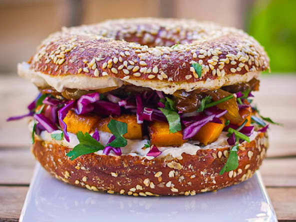 Sandwich bagel végétarien