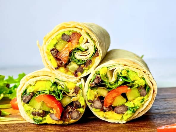 Wraps Végétariens aux Haricots Noirs