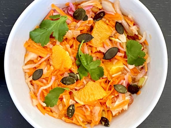 Salade de fenouil, carotte, daïkon et agrumes